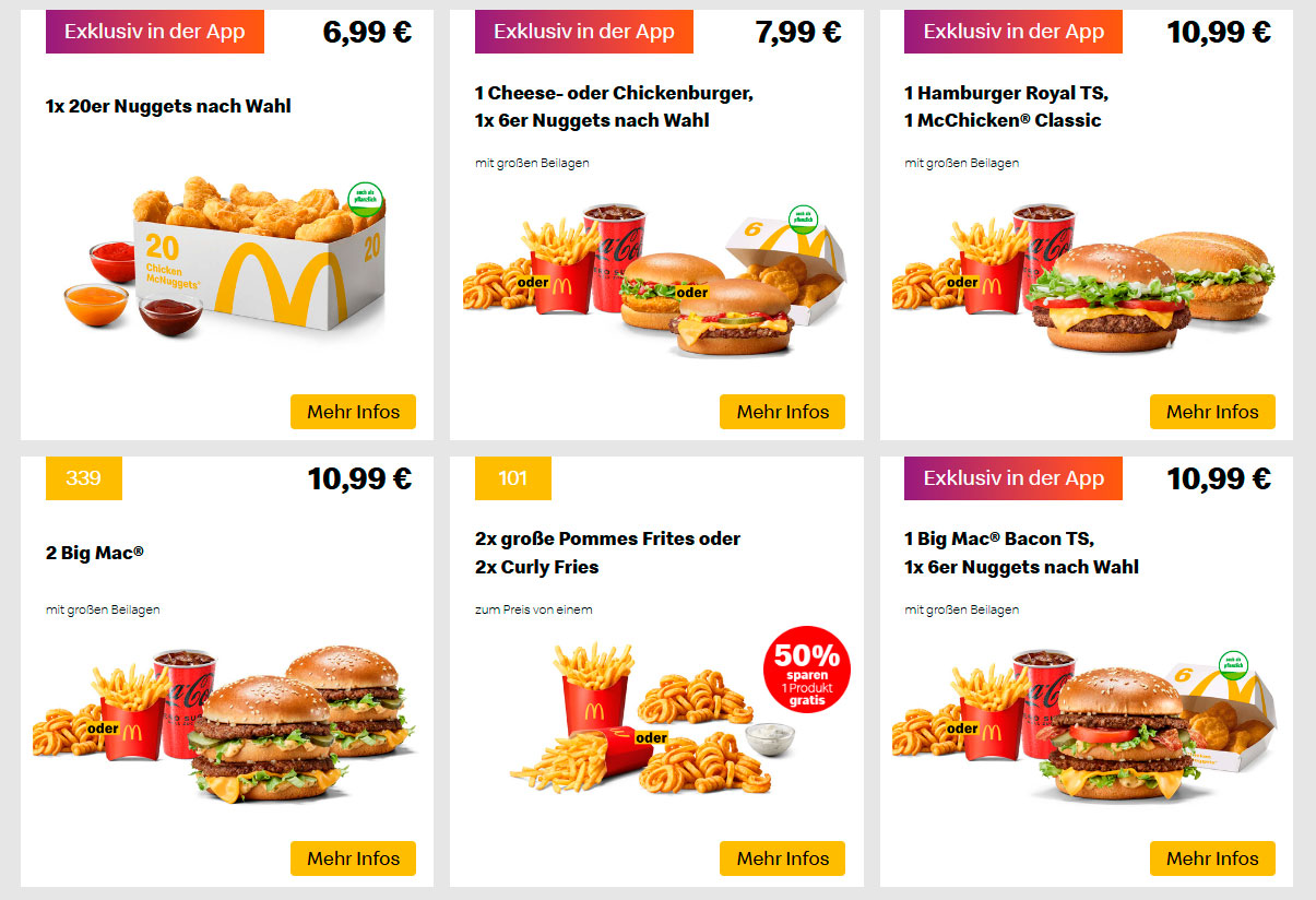 Gutscheine in McDonald's in Deutschland